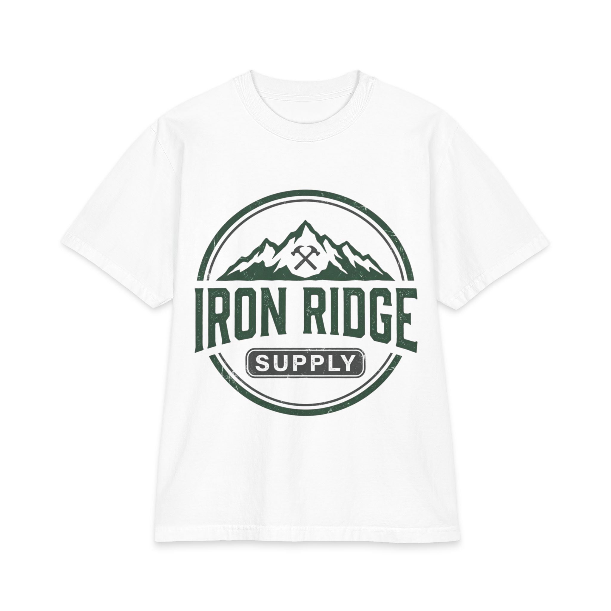 Iron Ridge Supply T‑Shirt — Mountain Logo Outdoor Workwear Tee